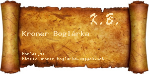 Kroner Boglárka névjegykártya